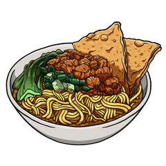 Mie Ayam illustration vector