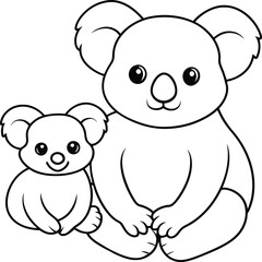 Koala Coloring Page for Kids stock illustration