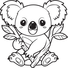 Koala Coloring Page for Kids stock illustration