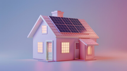 A house with a solar panel on the roof