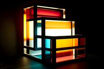 Luminescent Lightcore: A Vibrant of De Stijl Geometric Patterns