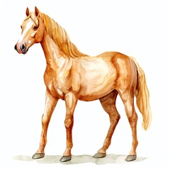 horse isolated on white background - obrazy, fototapety, plakaty