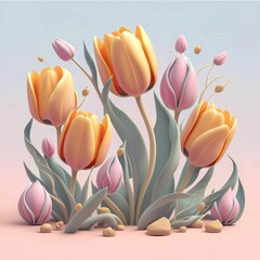 Tulips created like sculptures