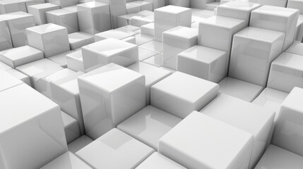 Abstract white cubes background. 3d rendering illustration.