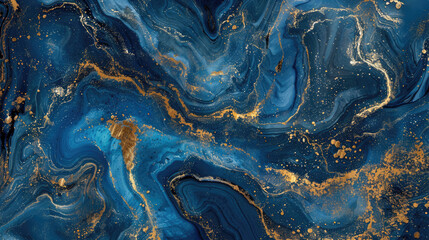 Fototapeta premium Blue and gold marble texture with high resolution