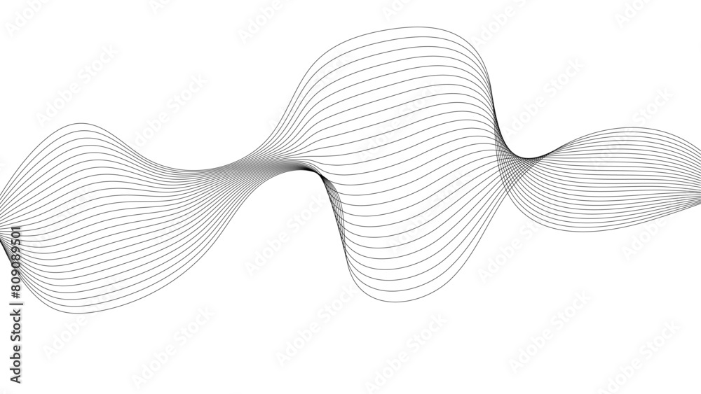 Poster Abstract wave line for banner, template, wallpaper background with wave design. Vector illustration. Digital future technology concept, presentation, web design, cover, web, texture, technology, 
