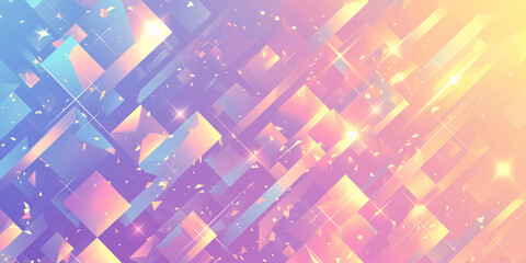 Sparkling neon geometric pattern background with pastel gradients