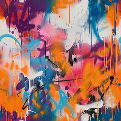 A Burst of Colorful Graffiti Artistry on a Clean White Wall