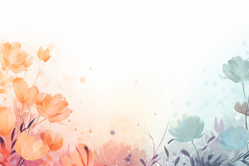 Floral spring background with copy space watercolor style Generative ai 