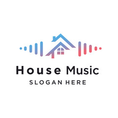 Vector music house design element vector with creative concept idea