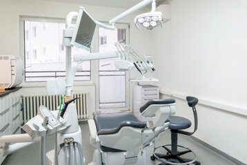 Comfortable Dental Chair Unit with Luxury Dental Chair in Dentist doctor clinic modern medical...