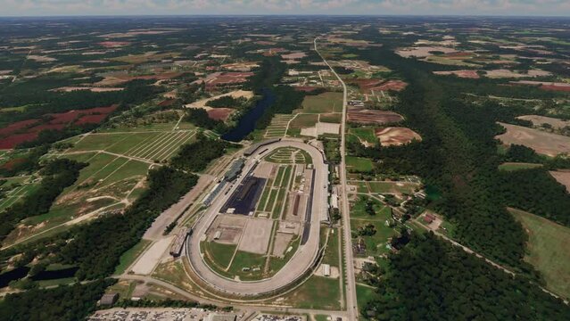 Top aerial view of Darlington Raceway in South Carolina. United States