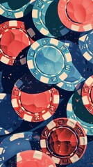Casino chips flat design front view gambling theme water color Complementary Color Scheme