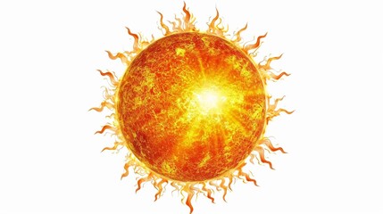 realistic sun on white background