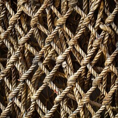 A close up of a rope with a net.
