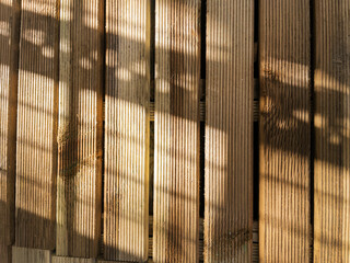 Sunlight Casting Shadows on Wooden Fence