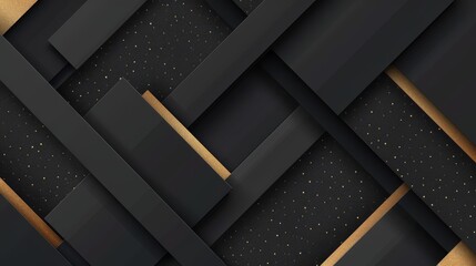   Black and gold wallpaper featuring a central pattern of square and rectangle motif - Powered by Adobe