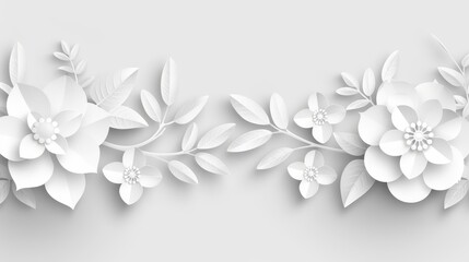  Flowers and leaves against a gray backdrop Include space for text or image on cards/brochures