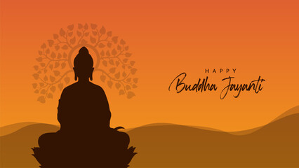 Buddha Purnima, Buddha Jayanti, Happy Vesak Day Social Media Poster