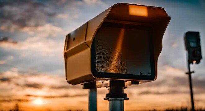 Speed camera on the highway.