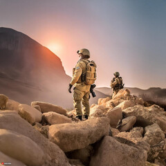 soldiers in the desert