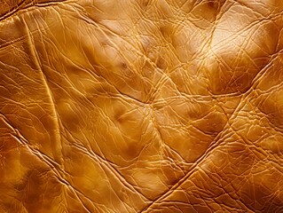 A close up of a brown leather texture.