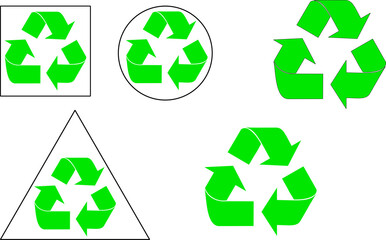 Fototapeta premium Recycling symbols on transparent background. 3D Render