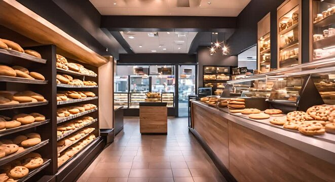 Interior of a cookie store.