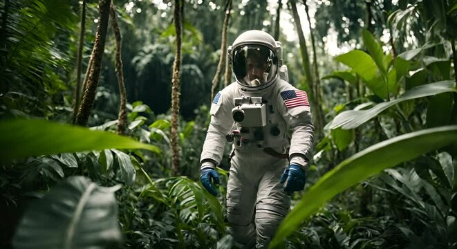 Astronaut in the jungle.