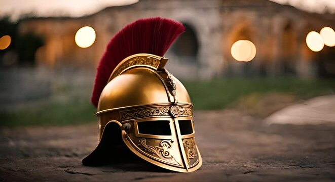 Roman helmet in Rome.