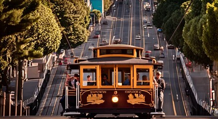 Cable car in San Francisco.