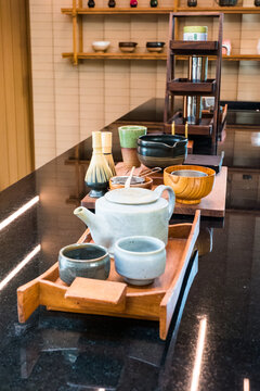 Set of Organic Green Matcha Tea ceremony.