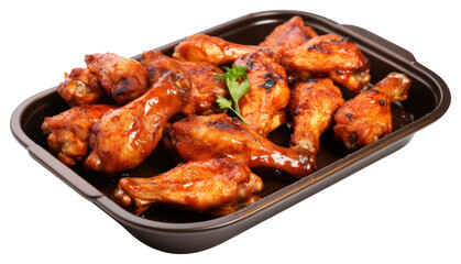 Fototapeta premium PNG BBQ chicken leg on platter
