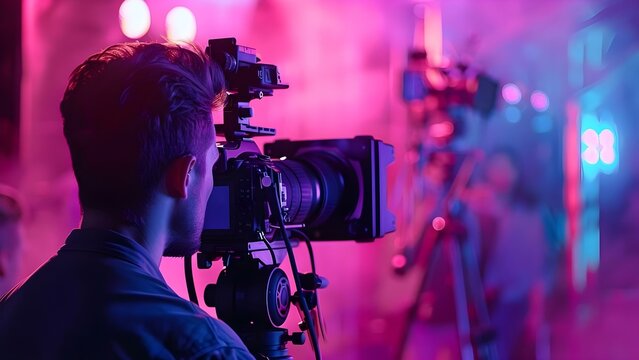 Cameraman films behindth. Concept Film Production, Behind the Scenes, Cinematography, Video Making