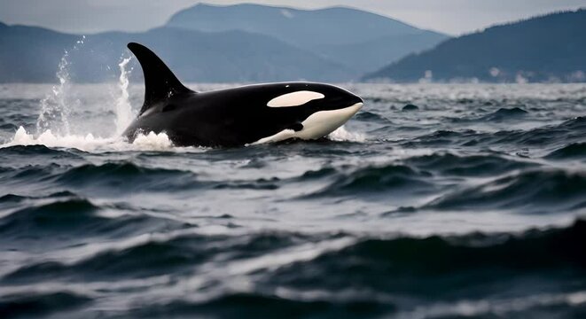 Orca in the sea.