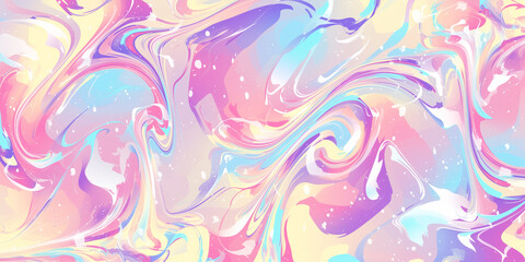 Fototapeta premium Metallic foil liquid swirl pattern background in pastel tones