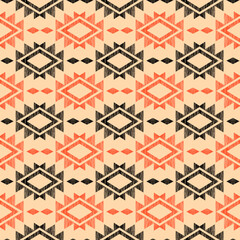 Seamless ethnic pattern. Handmade. Horizontal stripes. Vector illustration.