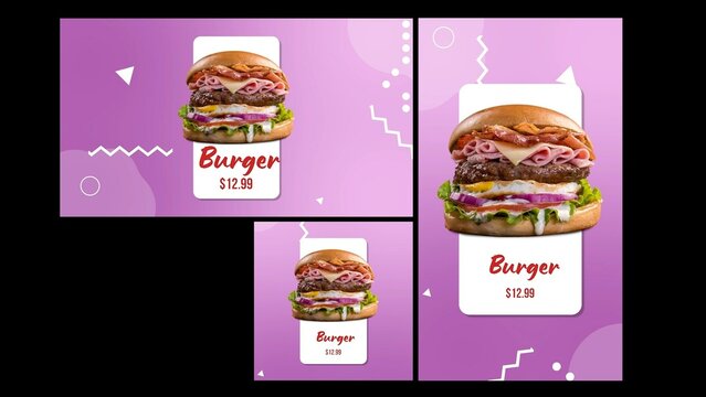 Multi Resolution Food Product Restaurant Social Advertisement