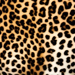 Fototapeta premium Leopard print animal skin background, hairy pattern
