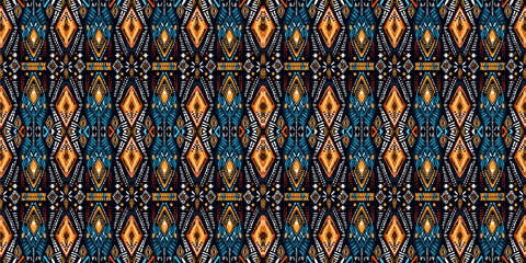 Seamless batik pattern,Seamless tribal batik pattern,and Seamless colorful pattern resemble ethnic boho, Aztec,and ikat styles.designed for use in wallpaper,fabric,curtain,carpet,Batik Embroidery