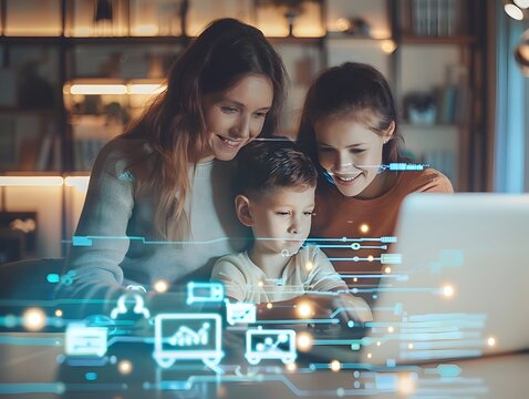 Family Managing Digital College Funding Interface for Children s Education and Financial Future