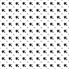 Square seamless background pattern from black ball bounces off the shield symbols are different sizes and opacity. The pattern is evenly filled. Vector illustration on white background