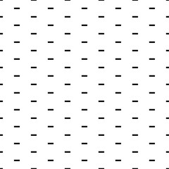 Square seamless background pattern from geometric shapes. The pattern is evenly filled with black minus symbols. Vector illustration on white background