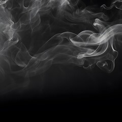 Fototapeta premium White smoke on black background. Generative AI.