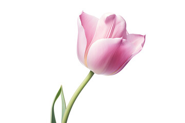 A beautiful pink tulip in full bloom against a black background.