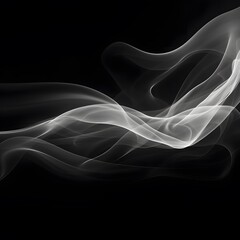 Fototapeta premium White smoke on black background. Generative AI.
