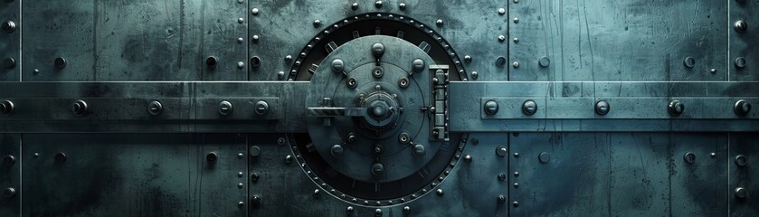 Steel gray vault door symbolizing data security.
