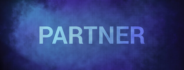 Partner isolated on fabric blue banner background abstract