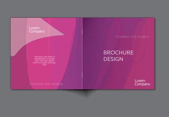 Brochure Cover Layout with Abstract Overlapping Pastel Transparent Shapes