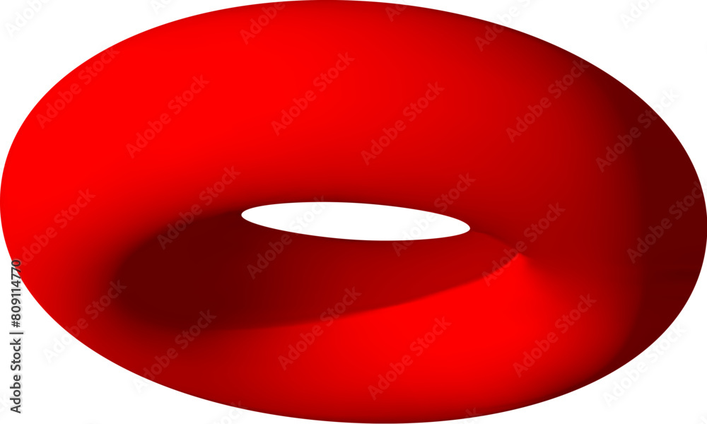 Poster isolated colorful torus in 3d perspective. abstract geometric donut shape, in rotation